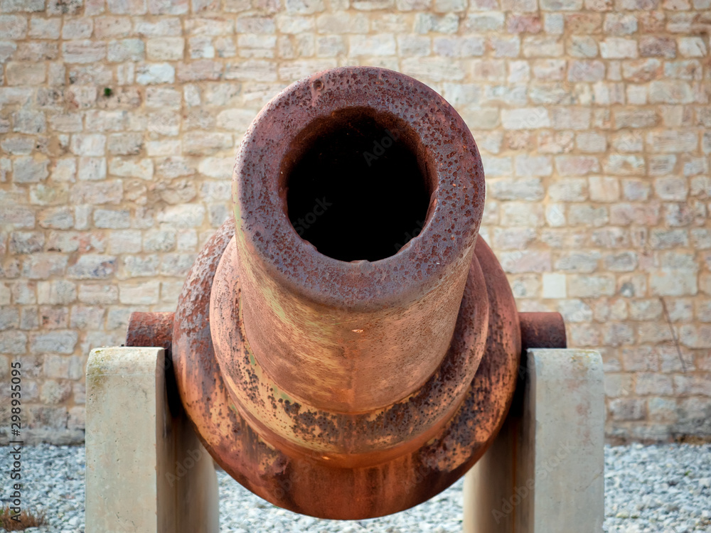 The barrel of an old cannon in Fort St. Elmo, Valletta