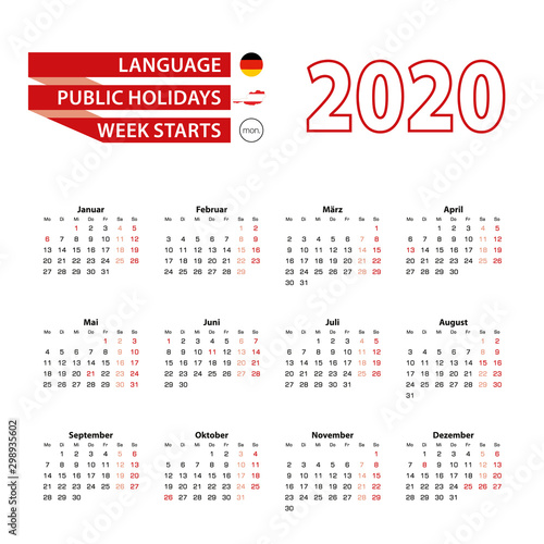 Calendar 2020 in Germany language with public holidays the country of Austria in year 2020.