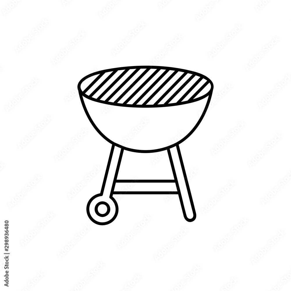 Barbecue grill flat vector icon. Hand drawn style design illustrations. Barbecue grill flat vector icon. Hand drawn style design illustrations.