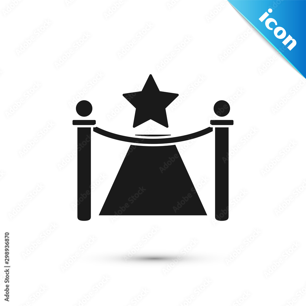 Black Carpet With Barriers And Star Icon Isolated On White Background Vip Event Luxury Celebration Celebrity Party Entrance Vector Illustration Stock Vector Adobe Stock