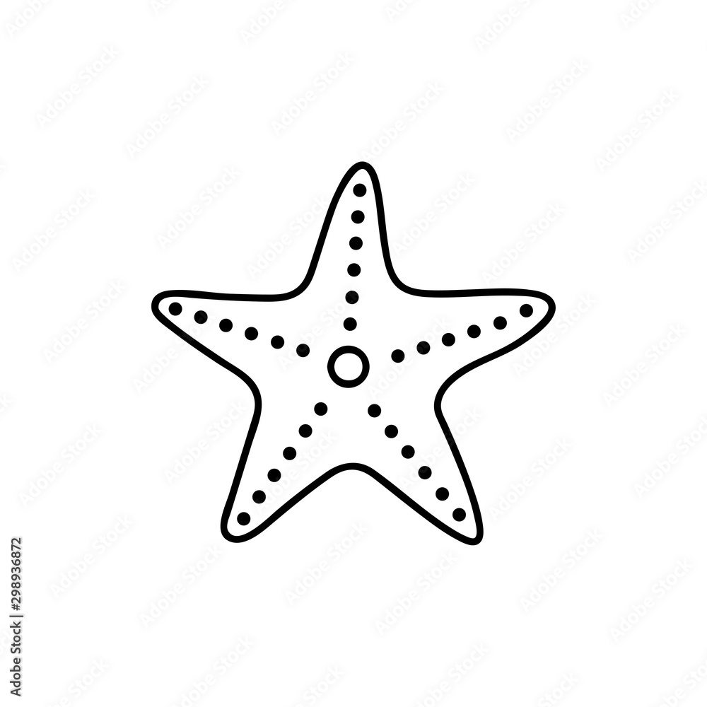 Starfish line icon, outline vector sign, linear pictogram isolated on white. Symbol, logo illustration Starfish line icon, outline vector sign, linear pictogram isolated on white. Symbol, logo illustration