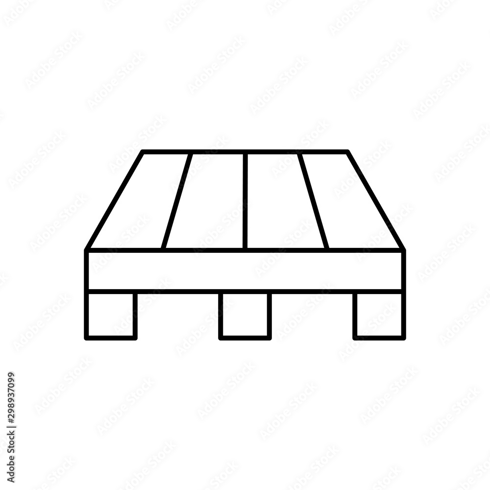Pallet icon line isolated on clean background. Pallet icon concept drawing icon line in modern style. Vector illustration for your web mobile logo app UI design. Pallet icon line isolated on clean background. Pallet icon concept drawing icon line in modern style. Vector illustration for your web mobile logo app UI design.