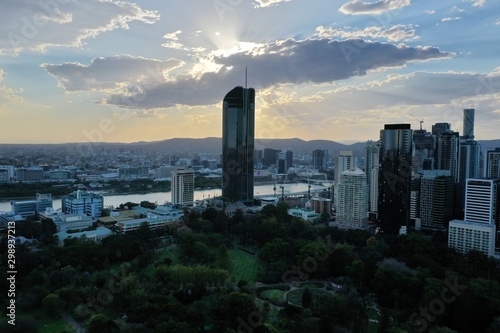 skyline at sunset