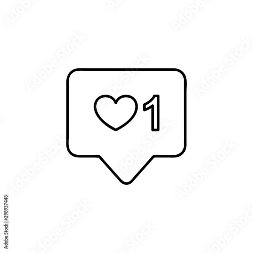 New Counter Notification Icon. Icon 1 like. heart icon. Social media like. Follower. Vector illustration Vector EPS 10.