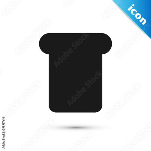 Black Bread toast for sandwich piece of roasted crouton icon isolated on white background. Lunch, dinner, breakfast snack. Vector Illustration