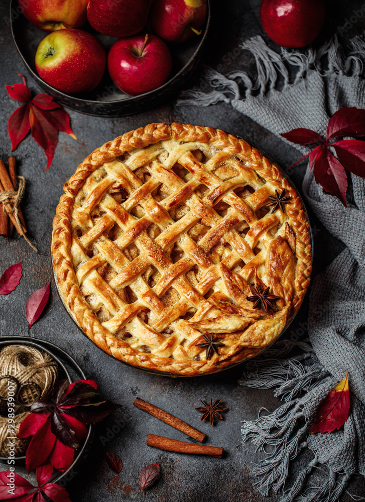 Homemade apple pie. Food background Homemade apple pie. Food background