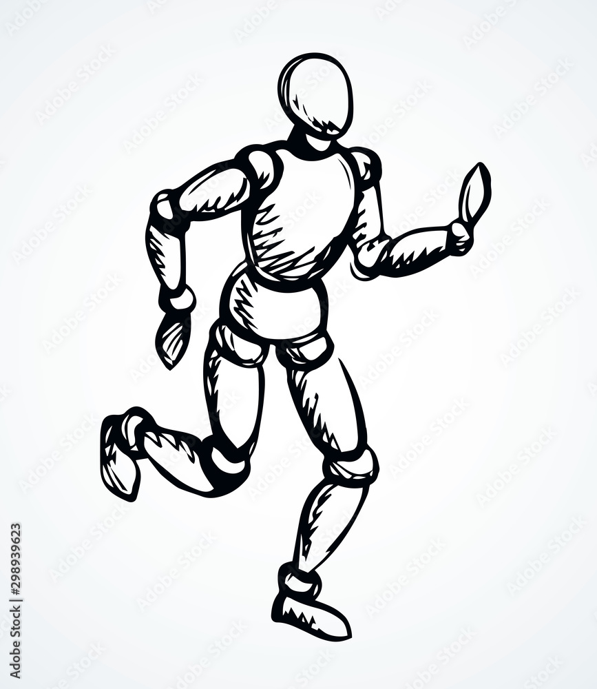 Fototapeta premium Man is a puppet. Vector drawing