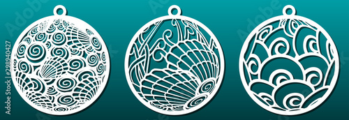 Decorative Christmas balls, set of templates for laser cutting