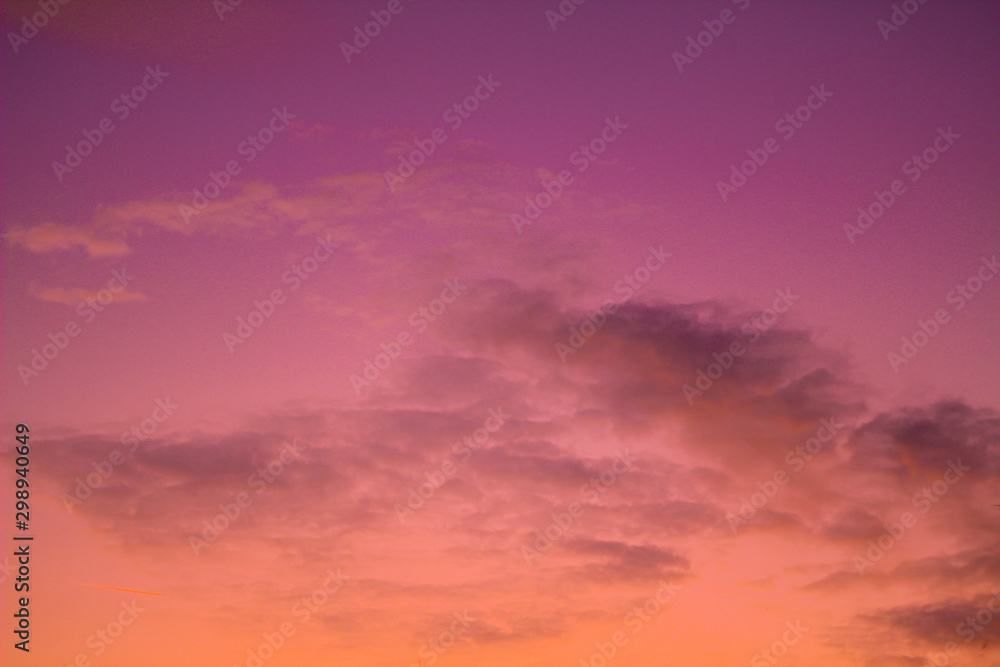 purple sky with clouds