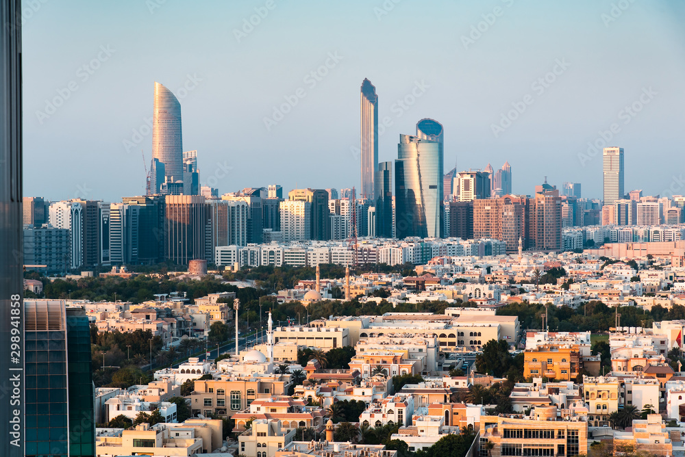 Abu Dhabi downtown view of the UAE modern capital city