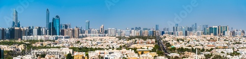 Panoramic view of Abu Dhabi downtown skyline in the UAE capital