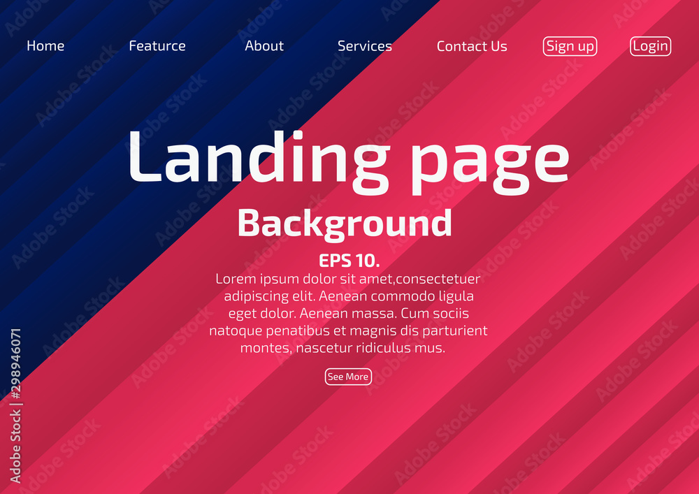 Landing page concept Page of the website, vector, line layout and linear gradient Landing page concept Page of the website, vector, line layout and linear gradient