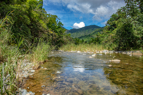 River in Jayuya, Puerto Rico at La Piedra Escrita Petroglyphs Site