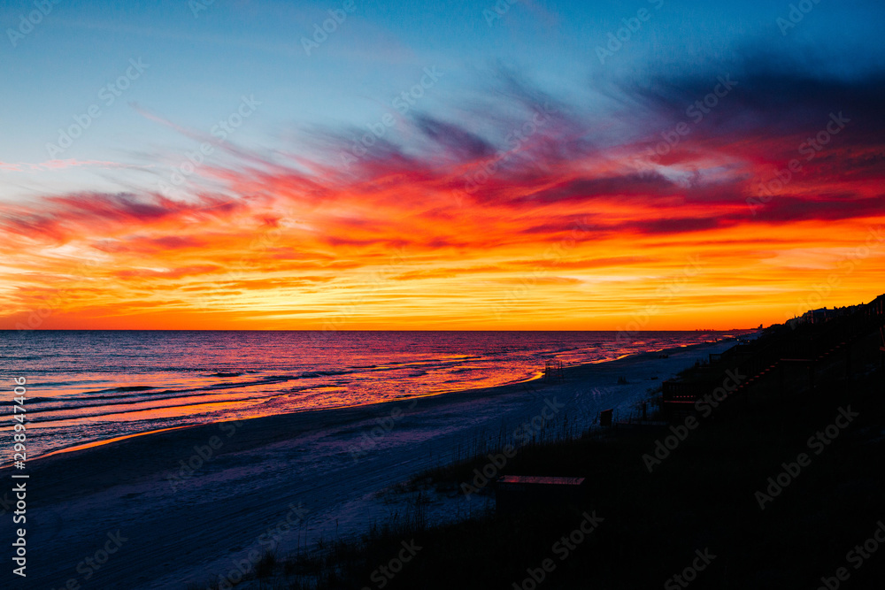 Beautiful sunset on the beach in Destin Florida Beautiful sunset on the beach in Destin Florida