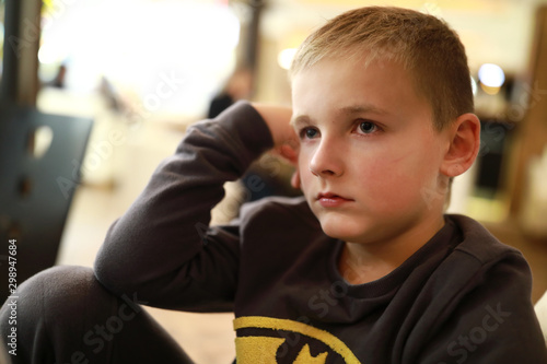 Pensive child indoor