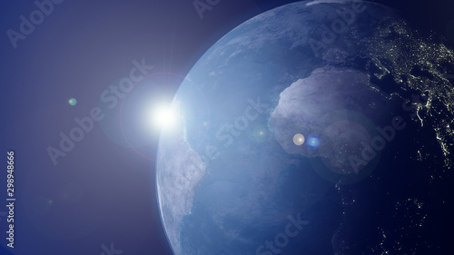 Obraz na plátně Planet Earth by Day and Night from Outer Space