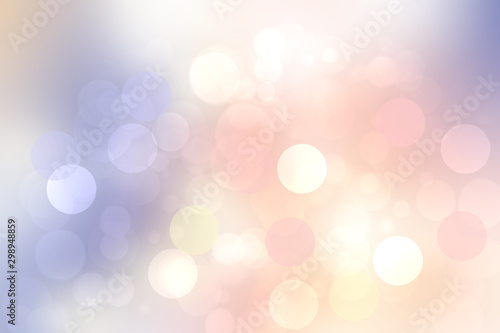 Abstract blurred vivid spring summer light delicate pastel bokeh background texture with bright soft color circles. Space for your text. Beautiful backdrop illustration.