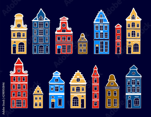 Photography Set of european houses