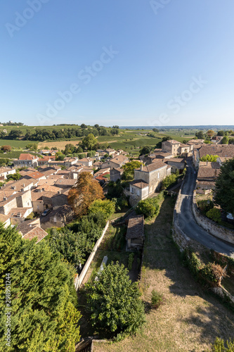 Panoramic view of St Emilion, France. St Emilion is one of the principal red wine areas of Bordeaux and very popular tourist destination.