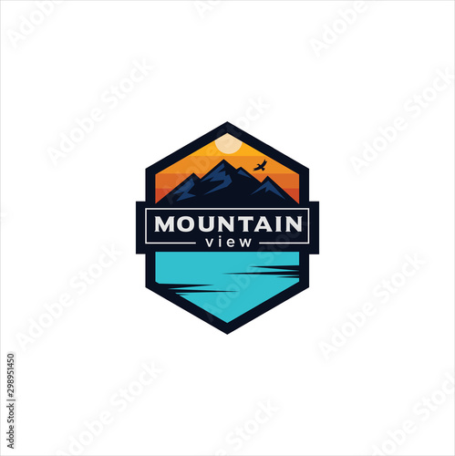 Mountain Outdoor Logo Design ,Hiking, Camping, Expedition And Outdoor Adventure. Exploring Nature For Badges, Banners, Emblem 