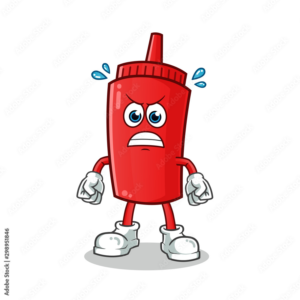 ketchup angry mascot vector cartoon illustration ketchup angry mascot vector cartoon illustration