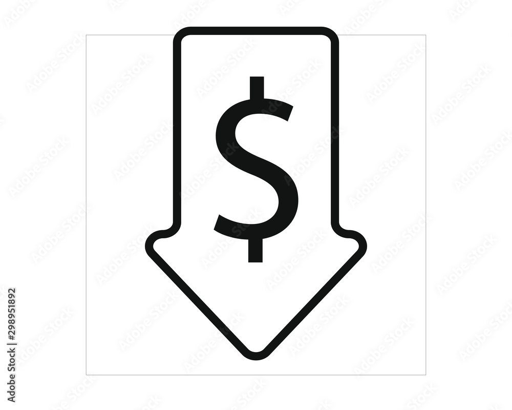 Simple icon vector with sale arrow shape