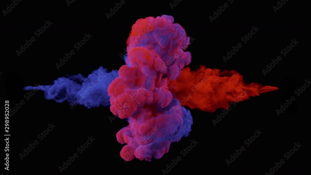 Collision of colored smoke.l. The collapse of smoke in slow motion on a black background. Collision of colored smoke.l. The collapse of smoke in slow motion on a black background.