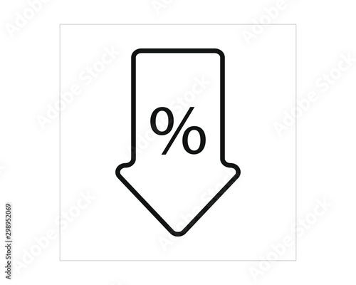 Simple icon vector with sale arrow shape