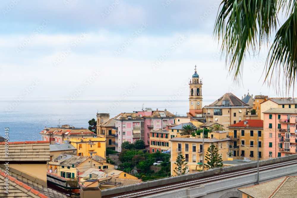 Panoramic view of Bogliasco, ancient seaside village near Genoa, Liguria, Italy Panoramic view of Bogliasco, ancient seaside village near Genoa, Liguria, Italy