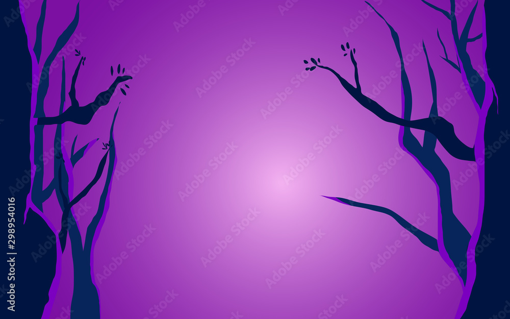 vector illustration of a dark forest with a scary tree branch. for website banner and card background vector illustration of a dark forest with a scary tree branch. for website banner and card background