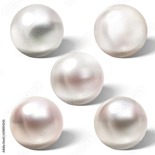 Shiny natural sea pearl with light effects