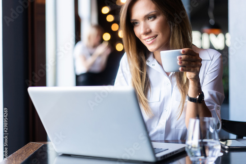 Young businesswoman on a coffee break