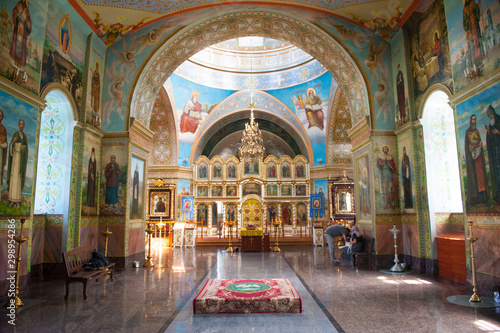 Orthodox baptism in the church Fototapet