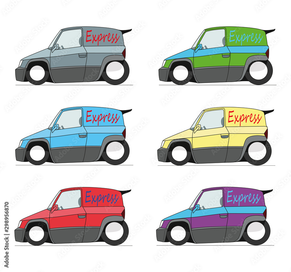 delivery car different color set
