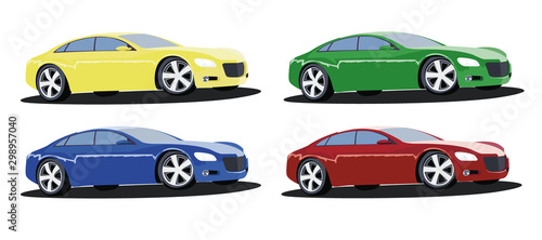 Fototapeta Naklejka Na Ścianę i Meble -  Gran Turismo car different color set