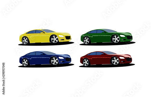 Fototapeta Naklejka Na Ścianę i Meble -  Gran Turismo car different color set