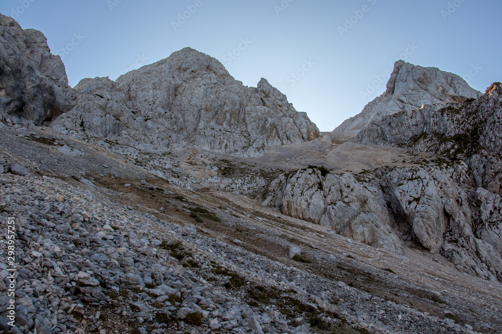 Hiking path towards Spik mountain peak Hiking path towards Spik mountain peak