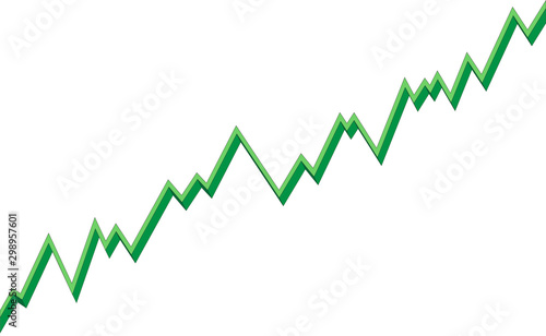 Business growth green chart. info graphic vector illustration.