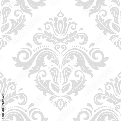 Orient classic pattern. Seamless abstract background with vintage light silver elements. Orient background. Ornament for wallpaper and packaging