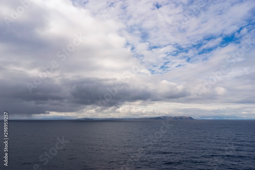 Landscape view of mountain and sea at Magerøya island.