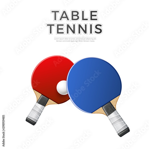 Vector table tennis rockets ball, ping pong