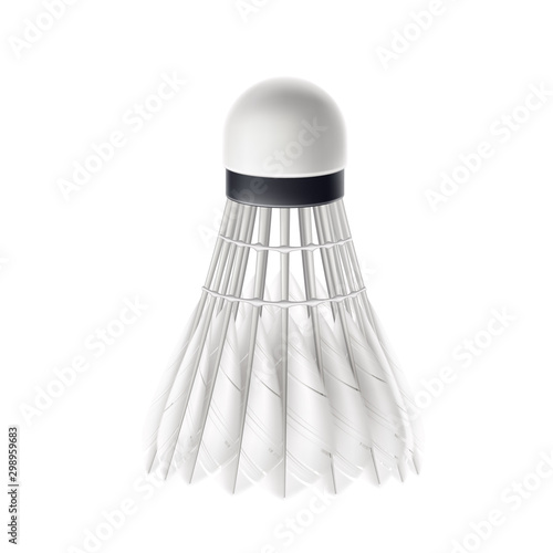Vector 3d badminton shuttlecock white mock up