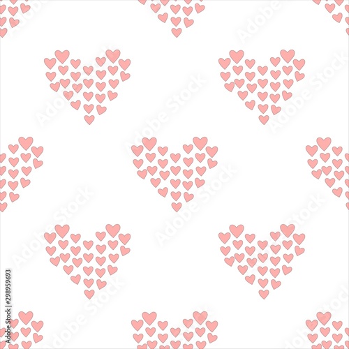 Seamless Mosaic Heart Pattern. Hand Drawn Design. Great for wall art design  gift paper  wrapping  fabric  textile  etc.