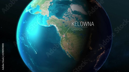 Canada - Kelowna - Zooming from space to earth