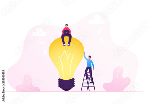 Business Team Work on Project Searching for Creative Idea