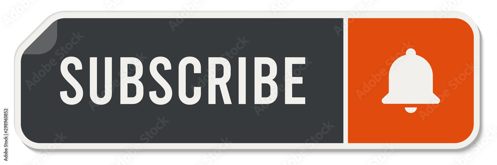 Subscribe Button with Red Bell Icon, Vector Image Subscribe Button with Red Bell Icon, Vector Image