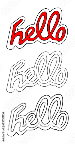 hello word lettering vector illustration