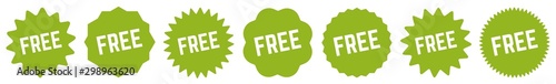 Free Tag Green Eco | Special Offer Icon | Sticker | Deal Label | Variations