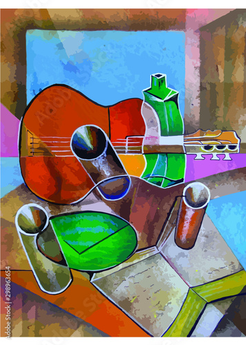 Bodegón  con guitarra