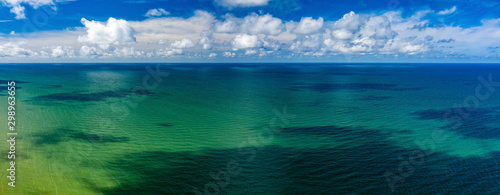 Beautiful seascape. Drone shot of Baltic sea.